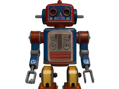 Vintage Tin Toy Robot Model 3D model