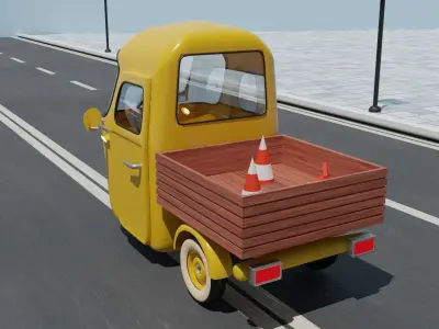 Cartoon Car Low-poly 3D model