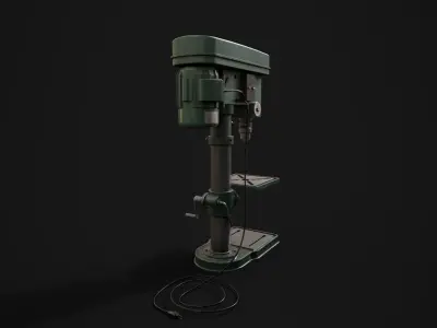PBR Pillar Drill Low-poly 3D model