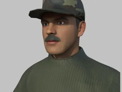 Rigged Sergeant - Maya Rig Low-poly 3D model