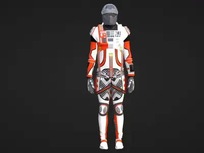 Robot Soldier - Assault Soldier Low-poly 3D model 4