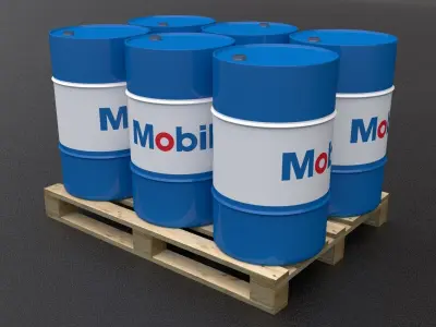 Mobil Barrel With Pallet Low-poly 3D model