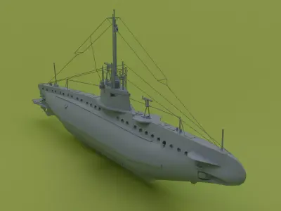SM UB 16 U-boat Low-poly 3D model