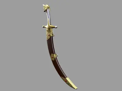 Mongol Warrior Sword Low-poly 3D model purchase