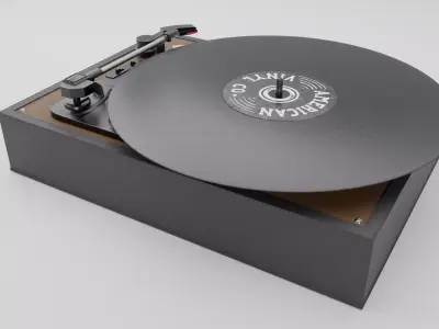 Vinyl player Low-poly 3D model