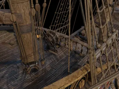 Pirate Ship with PBR Textures 3D model