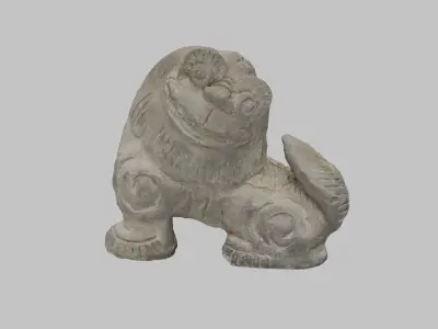 stone lion Low-poly 3D model