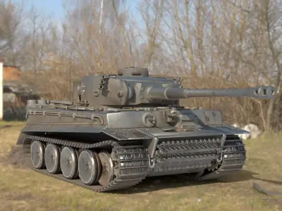 Tiger I Tank 3D Model  WWII German Heavy Tank 3D model