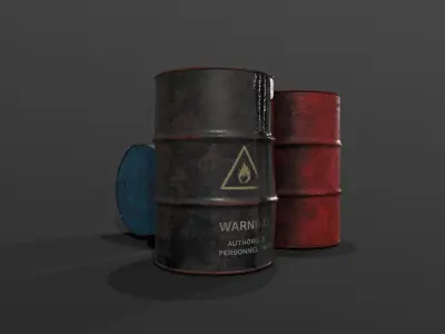 Oil Barrels Low-poly 3D model get