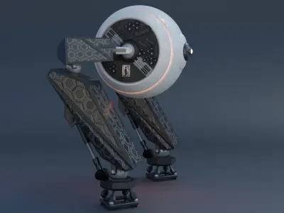 Roboid Mech - rigged Low-poly 3D model