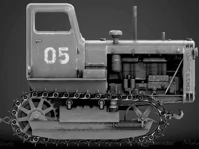 S-65 Stalinets tractor 3D model