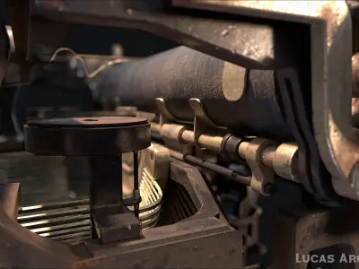 Underwood Typewriter Low-poly 3D model