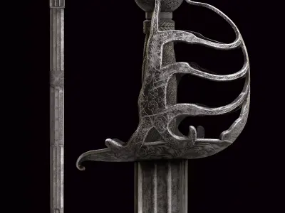 Antique Silver Sword 3D model