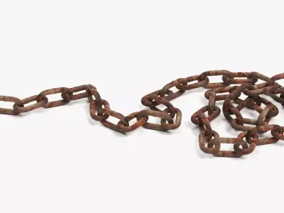 Rusty Chain V2 - Heavy Steel Coiled Pile 3D model