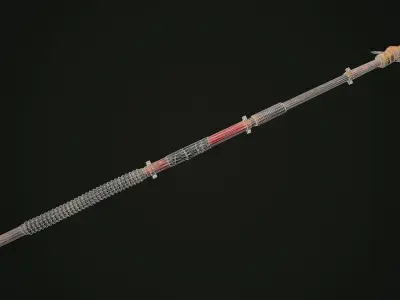 Spear pair of swords Low-poly 3D model