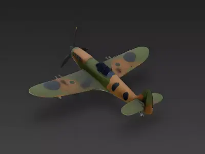 Iconic WWII Single-Seat Fighter 3D Model Low-poly 3D model