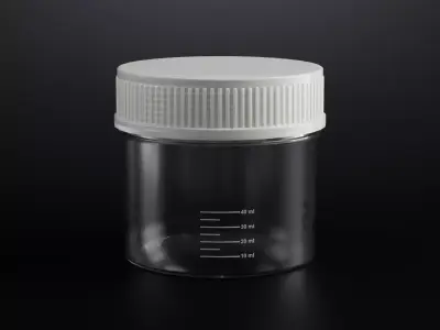 Plastic Sample Jar with Screw Cap 40 ml Low-poly 3D model