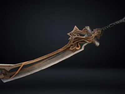 Futuristic Sword Low-poly 3D model 28