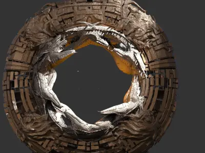 Sci fi Techno gate 2  3D model