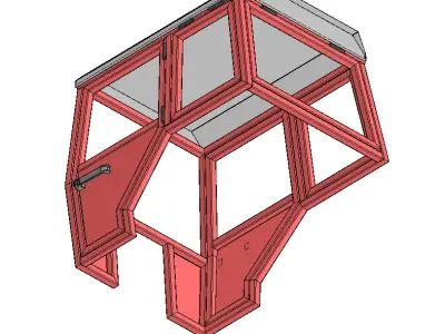 Frame of mini tractor cabin 3D model