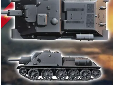 SU-122 assault gun - Soviet army WW2 Second World East front Ost 3D print model