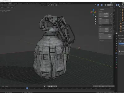 Sci-Fi grenade high-poly 3D model 3D model