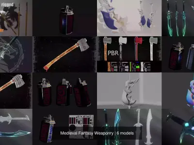 Medieval Fantasy Weaponry 3D Model Pack