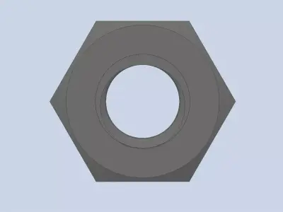 Hexagonal Nut M10 3D model