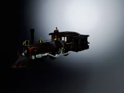 Train avec Tender texture rouge metal  Optimise pour animation Low-poly 3D model