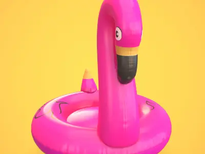 Flamingo Rubber Low-poly 3D model