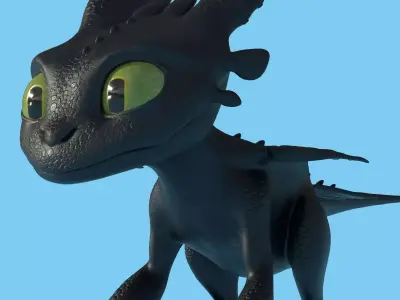 Baby Toothless Low-poly 3D model