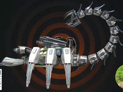 Cyber-Scorpion Heavy Assault Mech - Stingray Class Sentinel 3D model