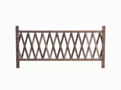 Wooden Fence C 02 Low-poly 3D model