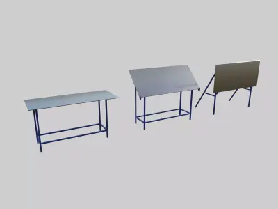 Sheet Metal Support Stand Low-poly 3D model