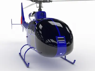 Helicopter SA342 Gazelle   Low-poly 3D model