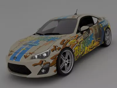 GT86 Sports Car - Rigged Free 3D model