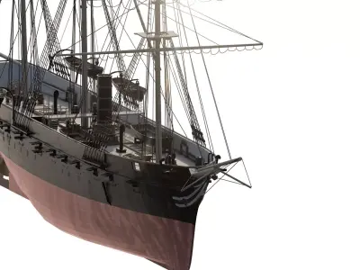 JAPAN NAVY LATE 1800S FRIGATE 3D model