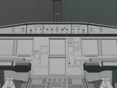 Airbus A320neo cockpit NOT TEXTURED Low-poly 3D model