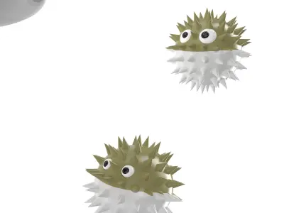 Sharks and blowfish Free 3D model