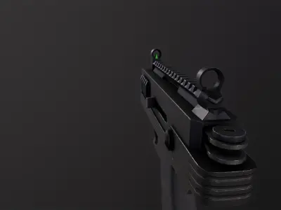 Mini Uzi sub machine gun concept  Low-poly 3D model