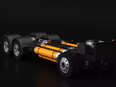Hydrogen Fuel Cell Semi-Truck Chassis 3D model