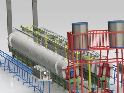 Battery Casting Line Free 3D model