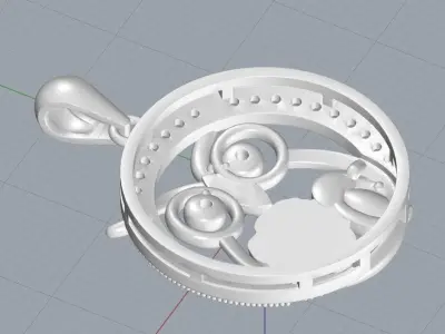 Owl Rose Diamond Pendant Design 3D print model