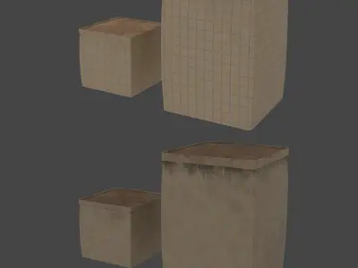 Hesco Barrier Low-poly 3D model