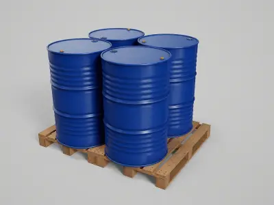 Barrel Low-poly 3D model 7