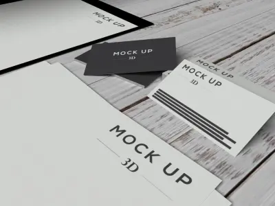 identity mock up 3D model