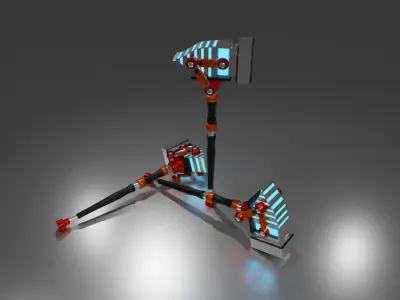 Sci fi Hammer Free low-poly 3D model