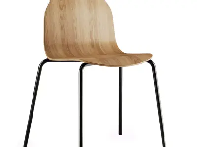 Sancal Boby Wood Chair Metal Legs 3D model