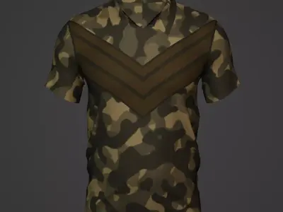 Military Soldier Clothing T-shirt Low-poly 3D model 67