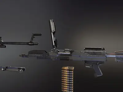 Lightweight Medium Machine Gun  Low-poly 3D model